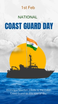 National Indian Coast Guard Day  Instagram Story template