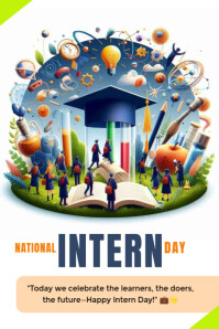 白色 Intern Day Celebration Iphosta Template