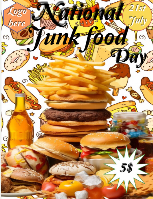 National junk food day Folheto (US Letter) template