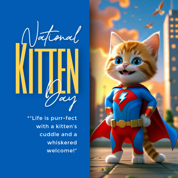 National kitten day Template | PosterMyWall