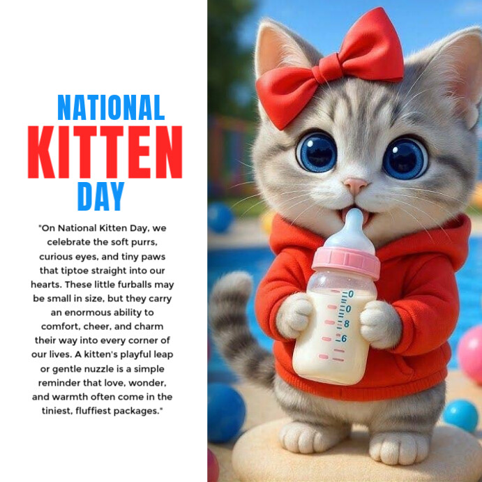 National kitten day Template | PosterMyWall