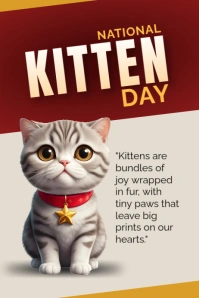 National kitten day Poster template