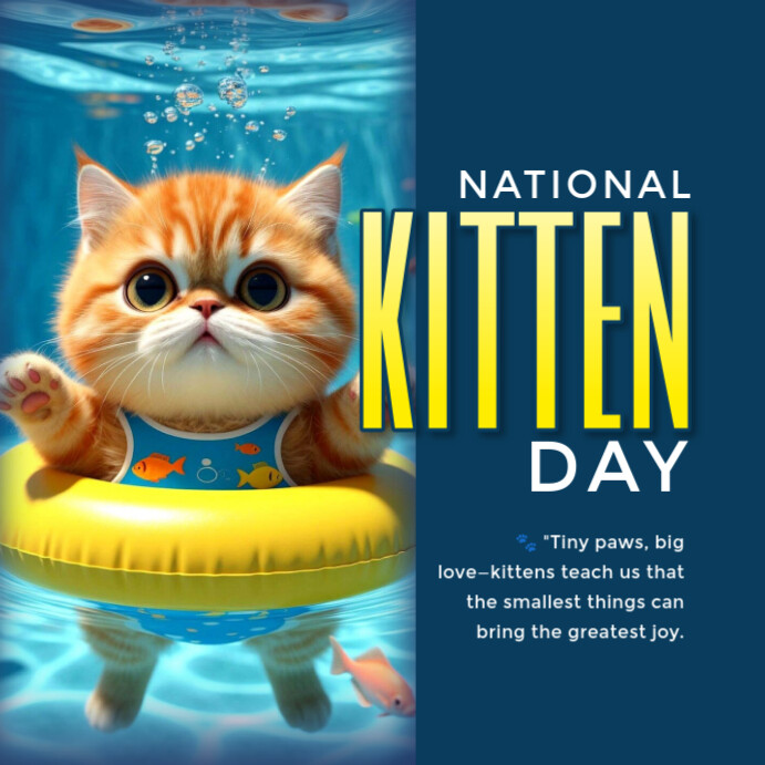 National kitten day Template | PosterMyWall