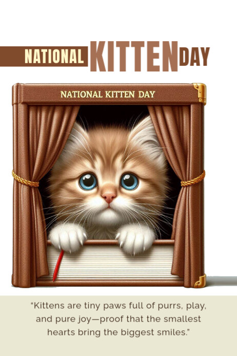 National kitten day Poster template