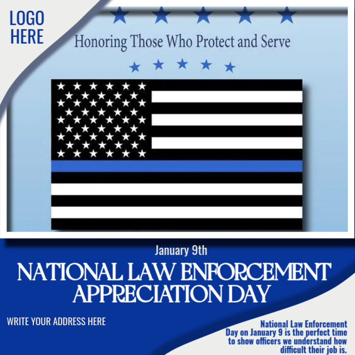 national law enforcement appreciation day Instagram 帖子 template