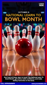 National Learn To Bowl Month Ad Instagram Story template