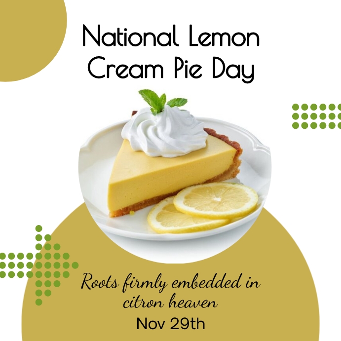 National Lemon Cream Pie Day Instagram 帖子 template