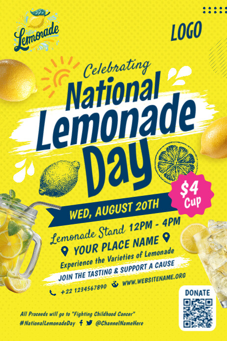 National Lemonade Day Celebration Template โปสเตอร์