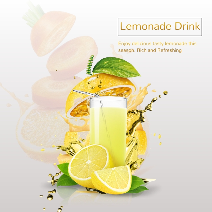 Lemonade Design Ad NATIONAL LEMONADE DAY Template | PosterMyWall