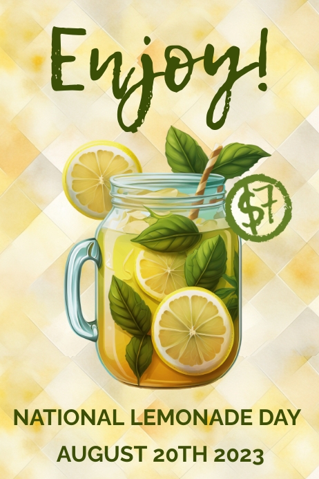 Lemonade Design Ad National Lemonade Day Poster Ad Template | PosterMyWall