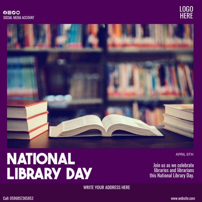 national library day Templat | PosterMyWall