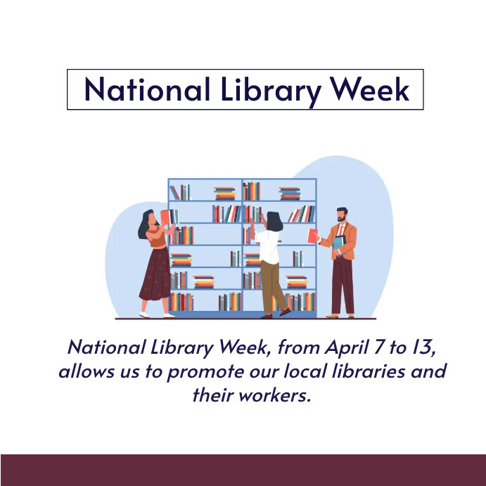 national library week Publicação no Instagram template