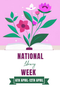 Library Science Week Poster National library week poster ad design Template | PosterMyWall