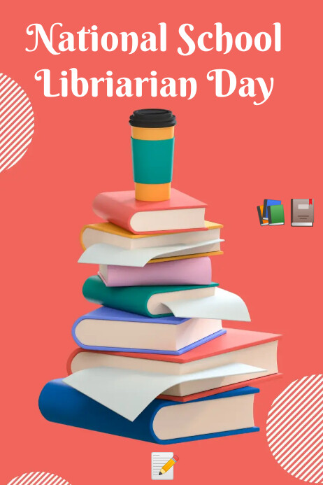National Libriarian day Poster template