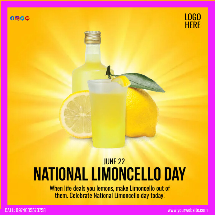 National Limoncello Day Instagram Post template