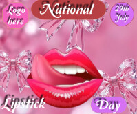 National lipstick day Mellemstort rektangel template