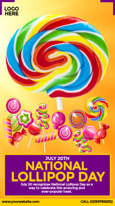 National Lollipop Day Design Instagram 快拍 template