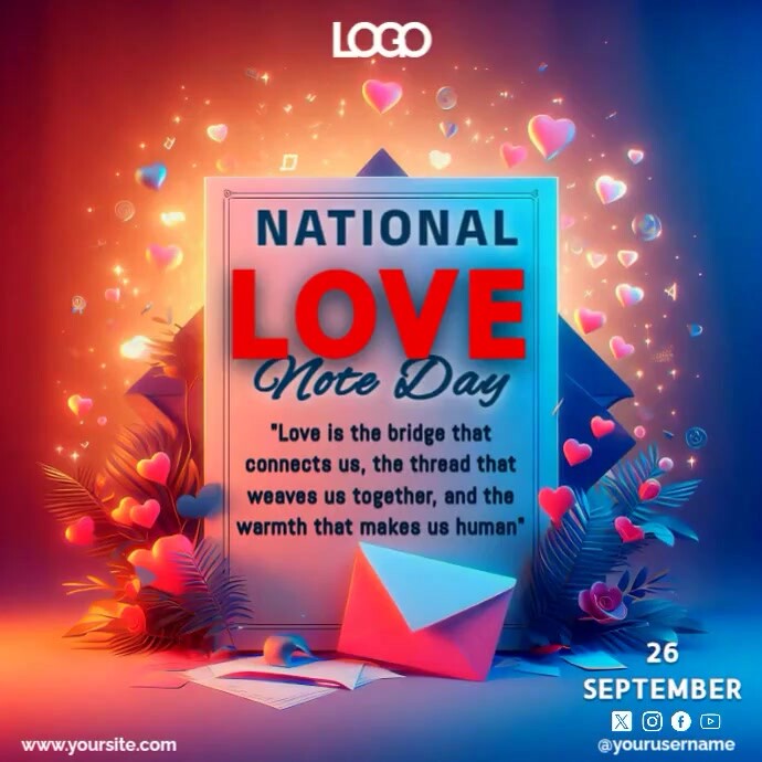 Listnote Day National Love Note Day Template | PosterMyWall