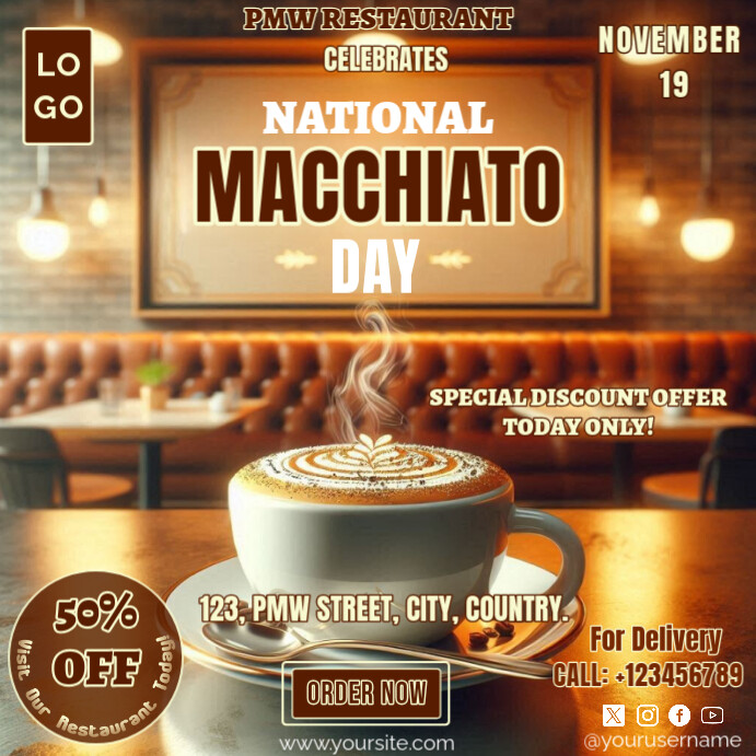 Copy of National Macchiato Day | PosterMyWall