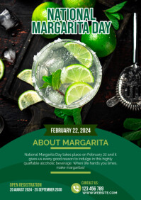 Black National Margarita Day A3 Template