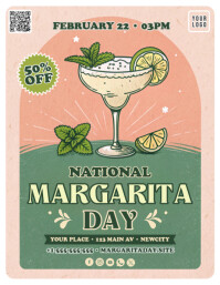 National Margarita Day Flyer Pamflet (Letter AS) template