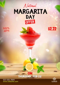 National Margarita Day Offer Flyer A4 template