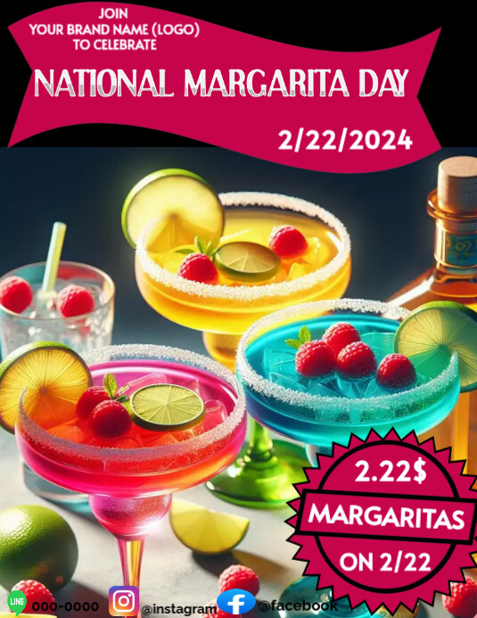 National margarita day sales flyer template