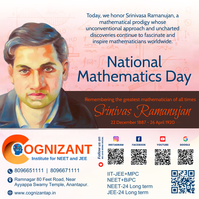 National Mathematics Day, Mathematics Day, I Template | PosterMyWall
