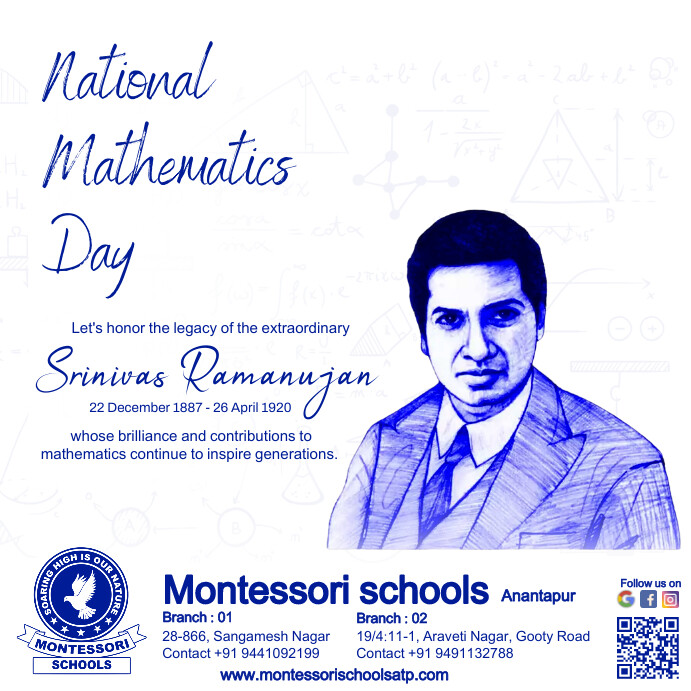 National Mathematics Day, Mathematics Day,  I Сообщение Instagram template