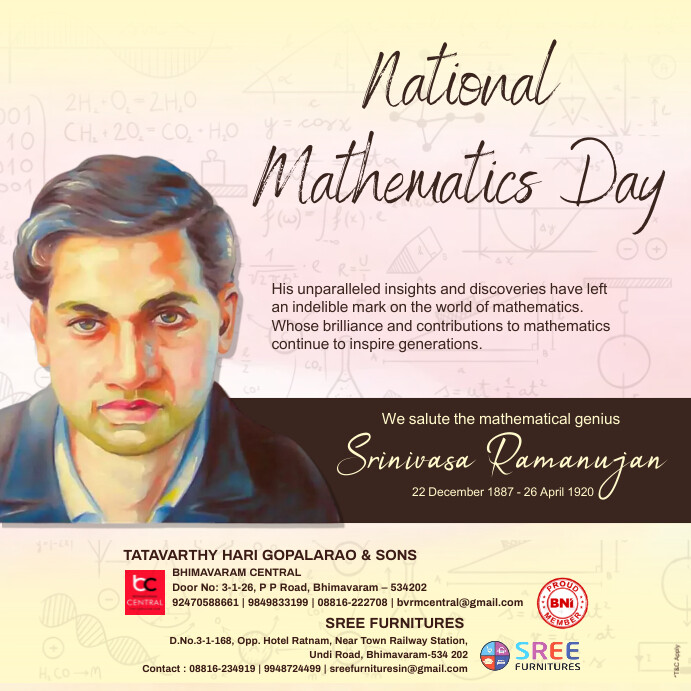 National Mathematics Day, Mathematics Day,  I Instagram Plasing template