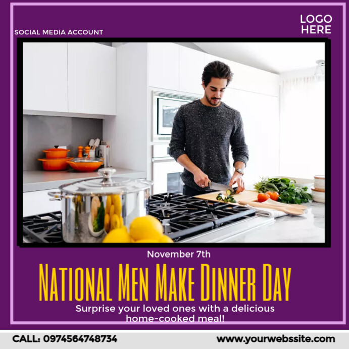 Copy of National Men Make Dinner Day PosterMyWall