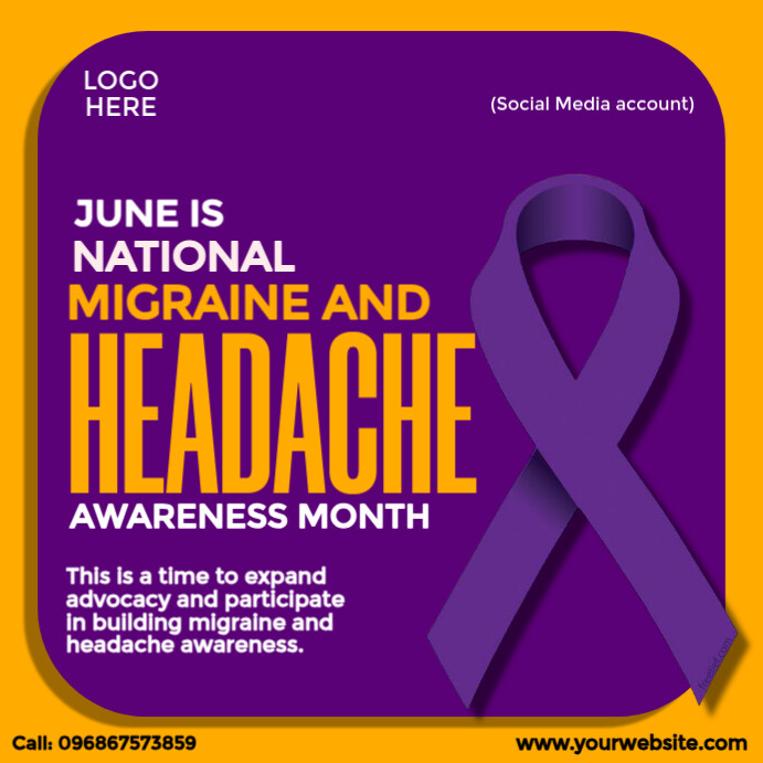 National Migraine and Headache Awareness Month เทมเพลต | PosterMyWall