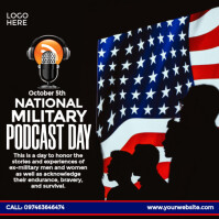 National Military Podcast Day Instagram Post template