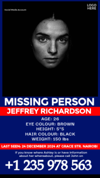 National Missing Persons Day Design Instagram Story template
