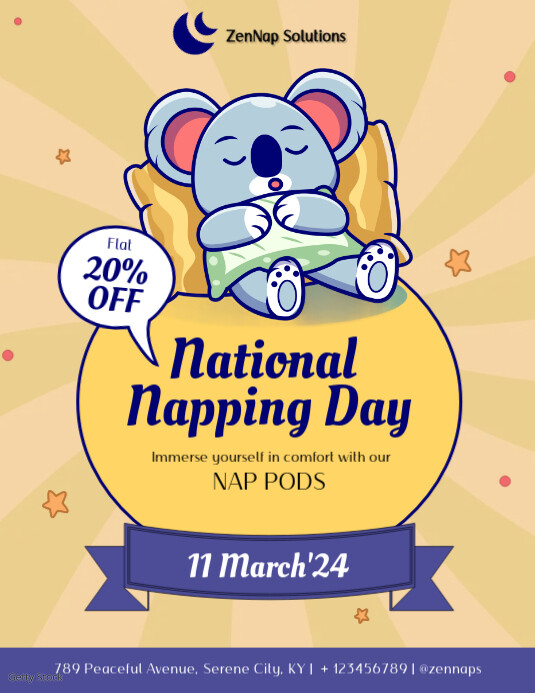 Napping Contest National Napping day flyer template | PosterMyWall
