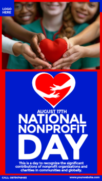 Azul National Nonprofit Day เรื่องราวบน Instagram Template