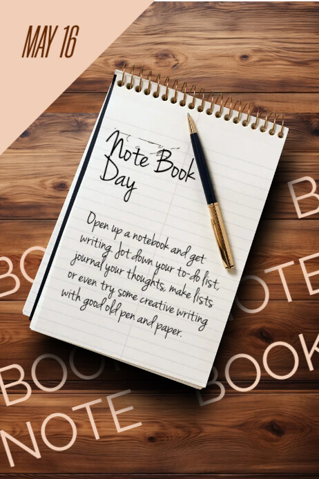 National Notebook Day Poster Plakkaat template