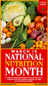 National Nutrition Month Design Instagram Story template