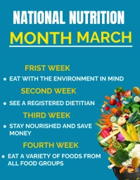 National Nutrition month flyer template Volante (Carta US)