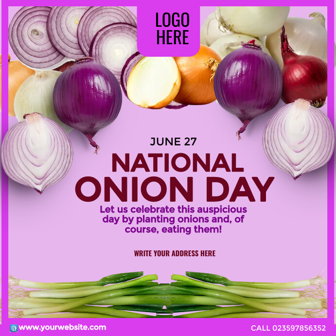 National Onion Day Instagram Post template