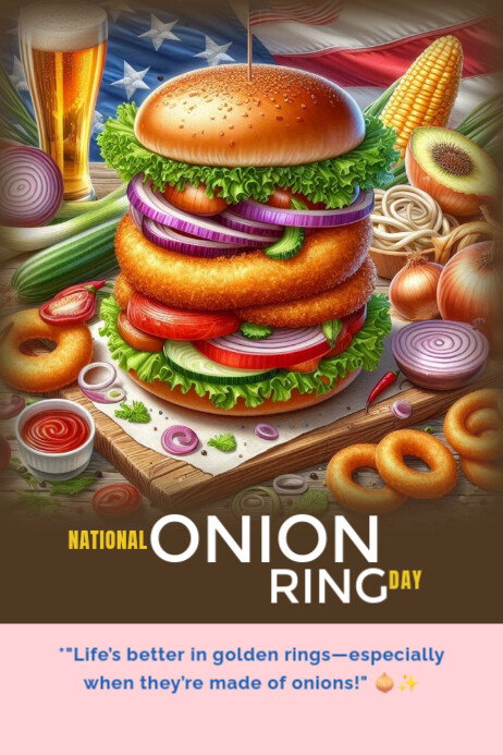 National onion ring day Cartaz template