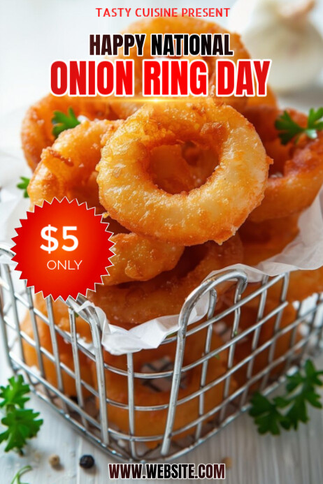 National Onion Ring Day Cartaz template