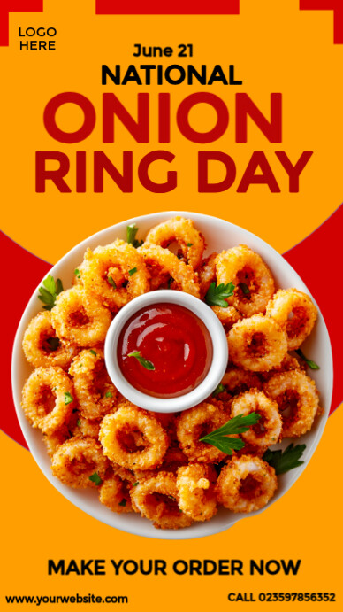 National Onion Ring Day Template História do Instagram