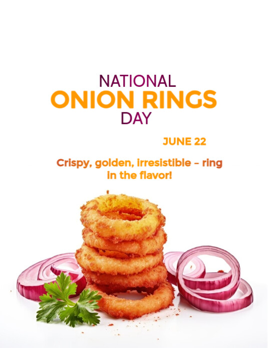 National Onion Rings Day Template  Flyer (us Letter)