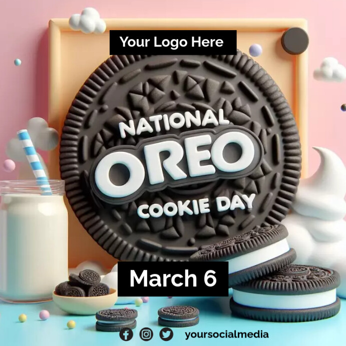National Oreo Cookie Day Poster Template | PosterMyWall