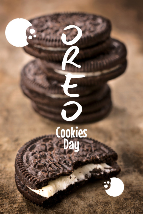 National Oreo Cookies Day Poster template