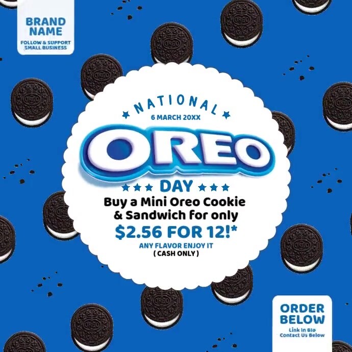 Oreo Post Card National Oreo Day Post Template | PosterMyWall