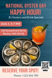 National Oyster Day Restaurant Poster Plakat template