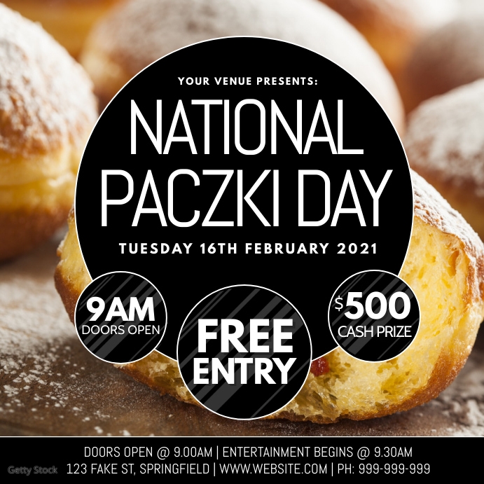 National Paczki Day Poster Template PosterMyWall