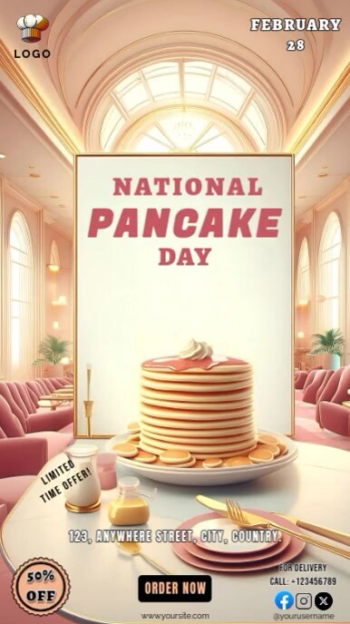 National Pancake Day Facebook Story template